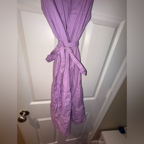 Like New J. Crew Wrap Sleeveless Dress Purple BR910 Tiered Cruise Beach Size:0 - Picture 4 of 7